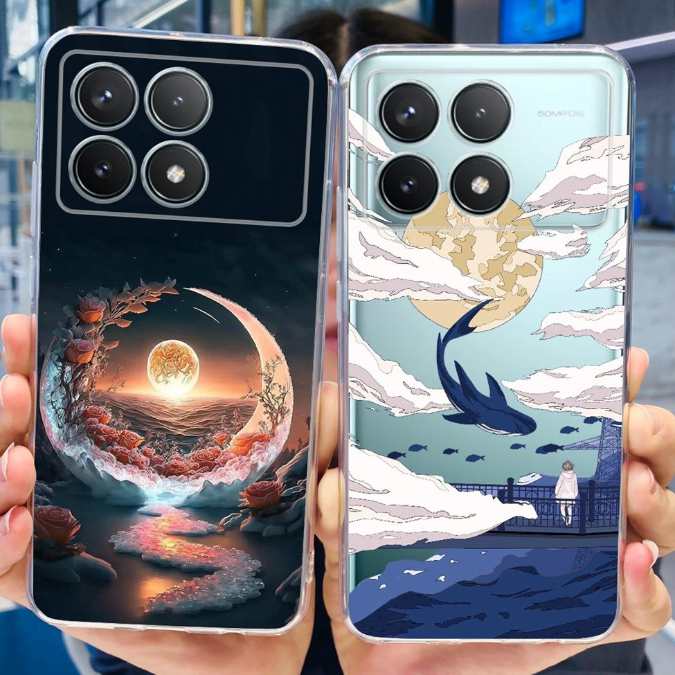 Ốp lưng Redmi K70 K70E K70Pro Thẩm mỹ trong suốt Vỏ nhựa TPU mềm hình gấu trúc dễ thương Redmi K70 Pro Vỏ điện thoại trong suốt