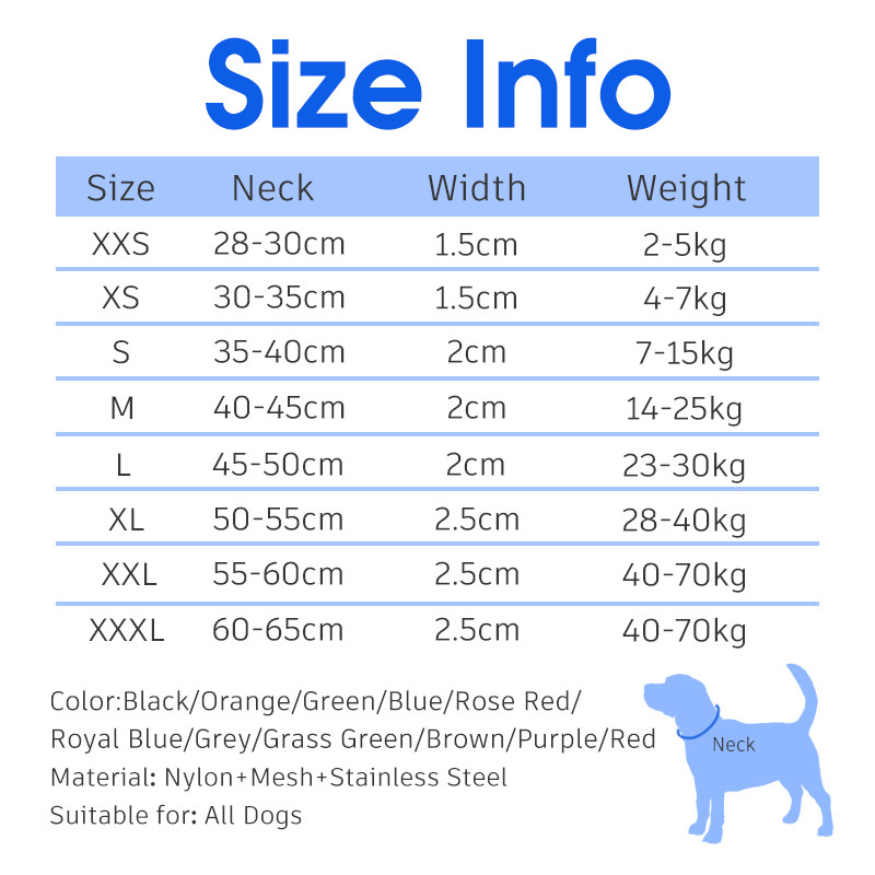 TRUELOVE Vòng cổ chó Nylon có thể điều chỉnh Vòng cổ phản quang có đệm để huấn luyện chó