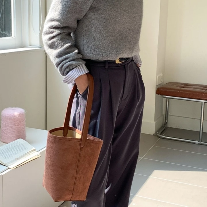 Women's Korean-Style Bucket Bag – for Work – 7