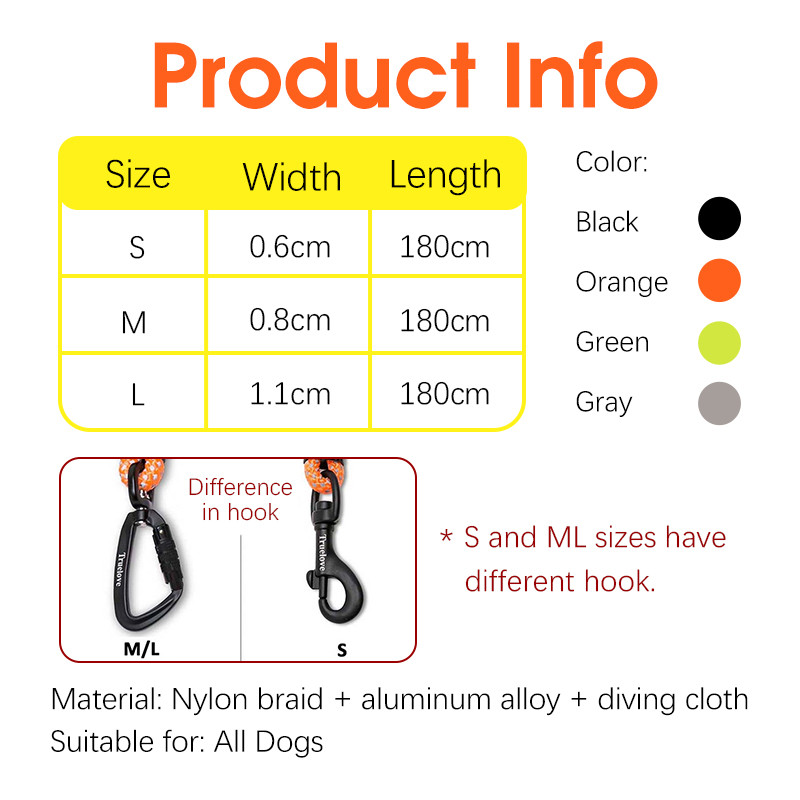 TRUELOVE Dây Nylon Chó Dây Xích Thú Cưng Chạy Cho Chó Lớn Vừa Phản Quang Có Tay Cầm Mềm Đi Bộ Thú Cưng Dây Dẫn Phụ Kiện Thú Cưng