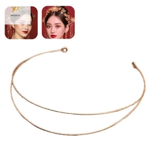 Ppy Kim Loại Băng Đô Nữ Tóc DIY Thủ Công Trống Mỏng Dây Kim Loại Khung Băng Đô Quấn Tóc Đầu Trang Sức Giáng Sinh DIY