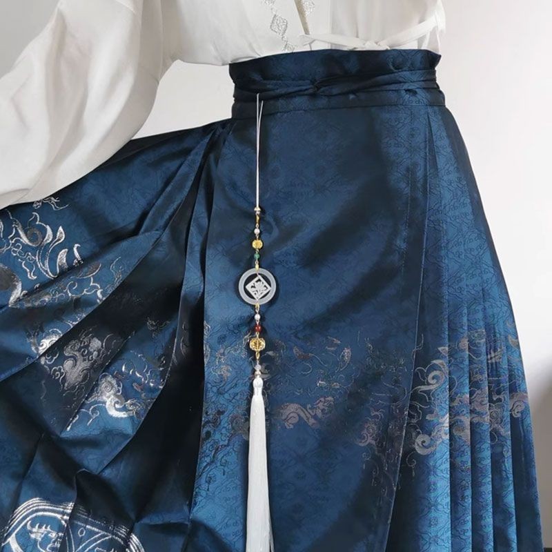 Han Element Slimming Ming Dynasty Tie-Up váy mặt ngựa Retro Phong cách Trung Quốc Hanfu