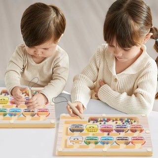 Bảng Mê Cung Montessori Bằng Gỗ Nam Châm Giúp Bé Phân Biệt Màu Sắc Và Số Đếm Kích Thích Tư Duy Logic Hiệu Quả