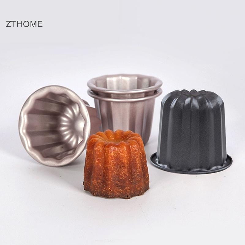 ZTHOME 6 Cái Khuôn Bánh Canele Nhỏ Chống Dính Chảo Canele Muffin Khuôn Cupcake Máy Nướng Bánh Nướng Bánh Thép Carbon Chảo Bánh Ngọt Khuôn Cupcake Giá Đỡ HOT