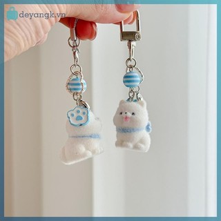 Deyangk Dễ Thương Ngọt Ngào Đổ Xô Con Chó Samoyed Dây Xích Điện Thoại Ccd Camera Quyến Rũ Phụ Kiện Girly Móc Khóa Mặt Dây Chuyền Túi Đồ Trang Trí Quà Tặng VN