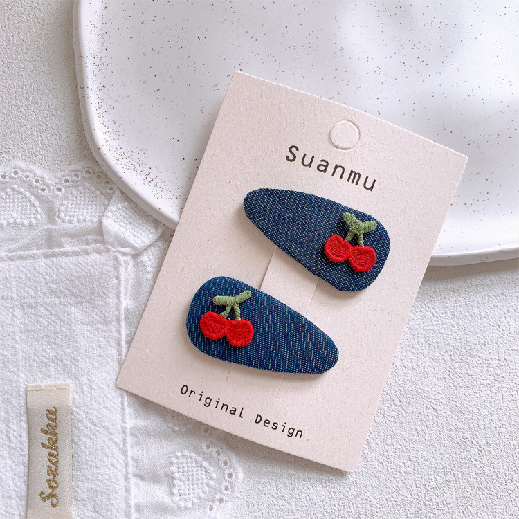 Kẹp tóc bé gái Bangs Kẹp tóc Denim