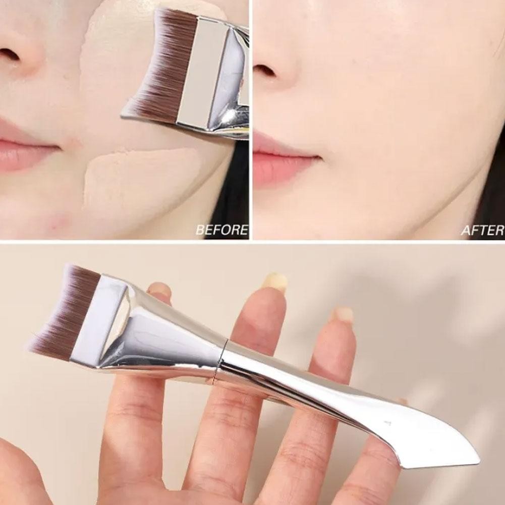 Bàn chải nền hai đầu Kem che khuyết điểm siêu mỏng Công cụ cọ trang điểm Contour Face Makeup Y0a8
