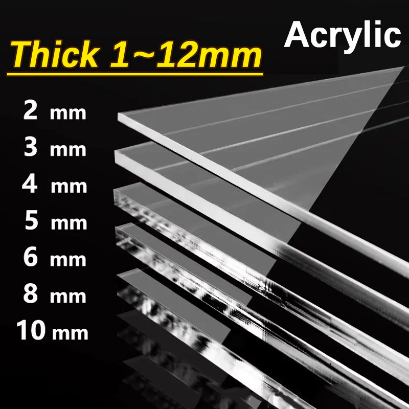 Plexiglass Clear Acrylic Board Tấm nhựa hữu cơ trong suốt Thủy tinh Methacrylate Độ dày 1mm-12mm