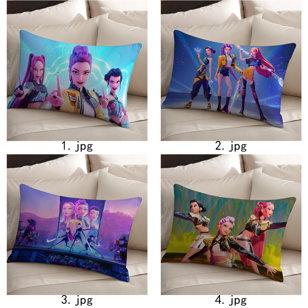 Vỏ gối hình chữ nhật KPop Demon Hunters Vỏ gối Polyester in một mặt (Không có lõi)