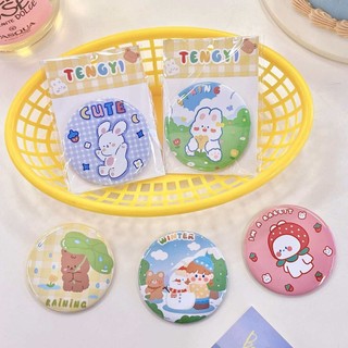 Gương Mini Hoạt Hình Tròn 7cm - Siêu Cute Gương Cầm Tay Tiện Lợi