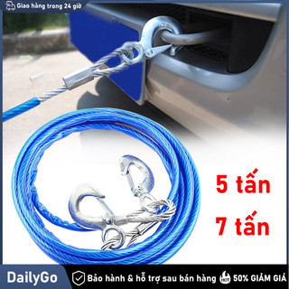 Dây cáp cứu hộ kéo xe hơi dài 4m–5m – Chịu lực mạnh 3 tấn đến 7 tấn