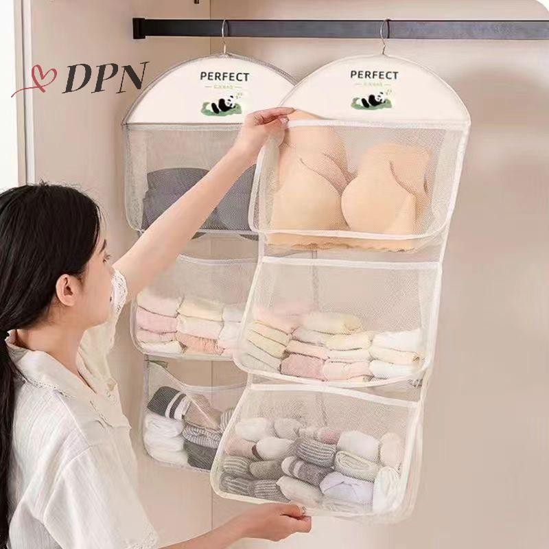 Túi bảo quản đồ lót lưới treo tường, thoáng khí, sắp xếp tủ quần áo, dùng cho tất, búp bê