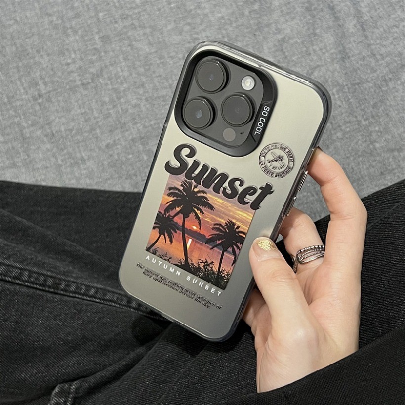 Ốp Điện Thoại Coconut Grove Sunset Tương Thích Cho iPhone 15 14 13 12 11 Pro Max 15 14 Plus XR X XS Max 7 8 Plus Tranh Phong Cảnh Ốp Điện Thoại Cứng