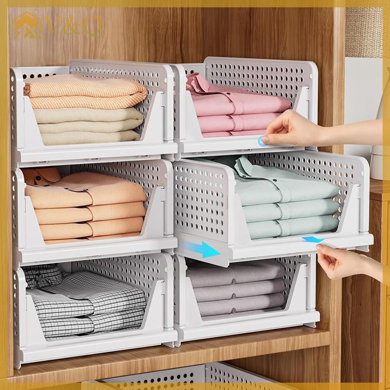 Littleloves1 Ngăn Kéo Bảo Quản Quần Áo Dung Tích Cao Có Thể Gập Lại Hộp Bảo Quản Bằng Nhựa Hộ Gia Đình Có Thể Xếp Chồng Tổ Chức Ngăn Kéo Phụ Kiện Gia Đình EN