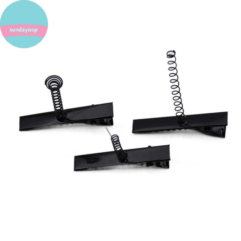 Kẹp Tóc Kim Loại Đen và Vịt Vàng Nỉ - 10 Chiếc | Phụ Kiện Tóc DIY & Barrette VN