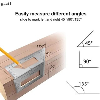 [gazi] Thước góc đa chức năng 45 90 độ Hợp kim nhôm Chế biến gỗ chính xác Thước góc vuông Thước đo đánh dấu Dụng cụ thợ mộc VN