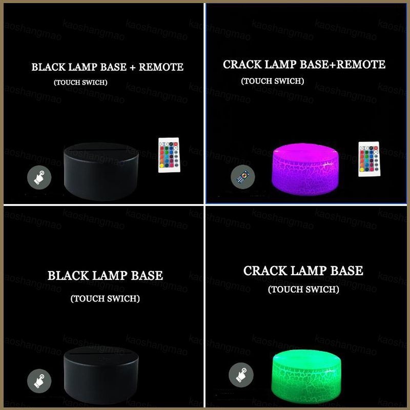 HK1 3D Đèn Ngủ Đèn Đế Đèn Giá Đỡ Từ Xa Phòng Ngủ Led USB Chiếu Sáng 7 Màu Trang Trí Nhà Quà Tặng KH1