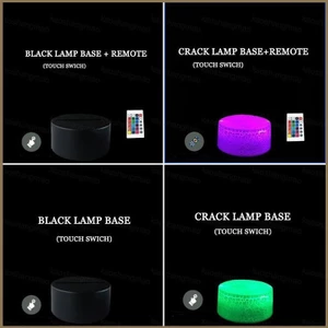 HK1 3D Đèn Ngủ Đèn Đế Đèn Giá Đỡ Từ Xa Phòng Ngủ Led USB Chiếu Sáng 7 Màu Trang Trí Nhà Quà Tặng KH1