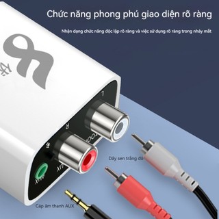 YS-06 Bộ thu Bluetooth 5.0 âm thanh chất lượng cao cho loa âm ly stereo cắm điện 220v cổng AUX 3.5mm & RCA