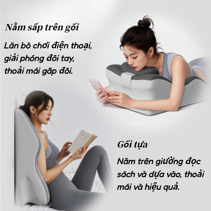 Gối Memory Foam đa năng,nằm sấp trên gối,Gối Tựa Lưng Cổ, Gối Nằm Sấp Khi Ngủ,hỗ trợ giấc ngủ
