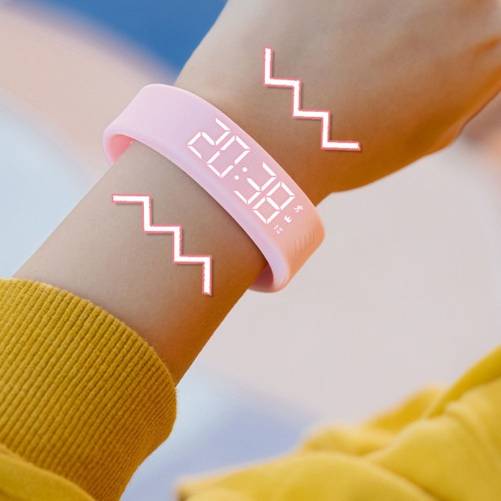 Đồng hồ báo thức SNUGHOUSE, Vòng đeo tay báo thức kỹ thuật số LED chống nước, có thể điều chỉnh thông minh với máy đếm bước chạy Báo động rung chống ngáy cho học sinh