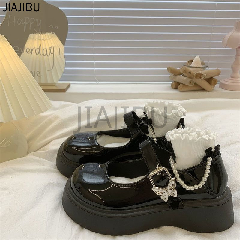 Size 34-46 Giày Nữ Cỡ Lớn Giày Học Sinh JK Màu Đen Nhật Bản Dành Cho Nữ Sinh Trung Học 45 Giày Da Màu Be Mũi Tròn Chống Trượt Phong Cách Sinh Viên Anh 44 Korean Fashion Platform Lolita Mary Jane Shoes 43 Giày Ngón Chân Cái 42 Giày Công Chúa Pháp