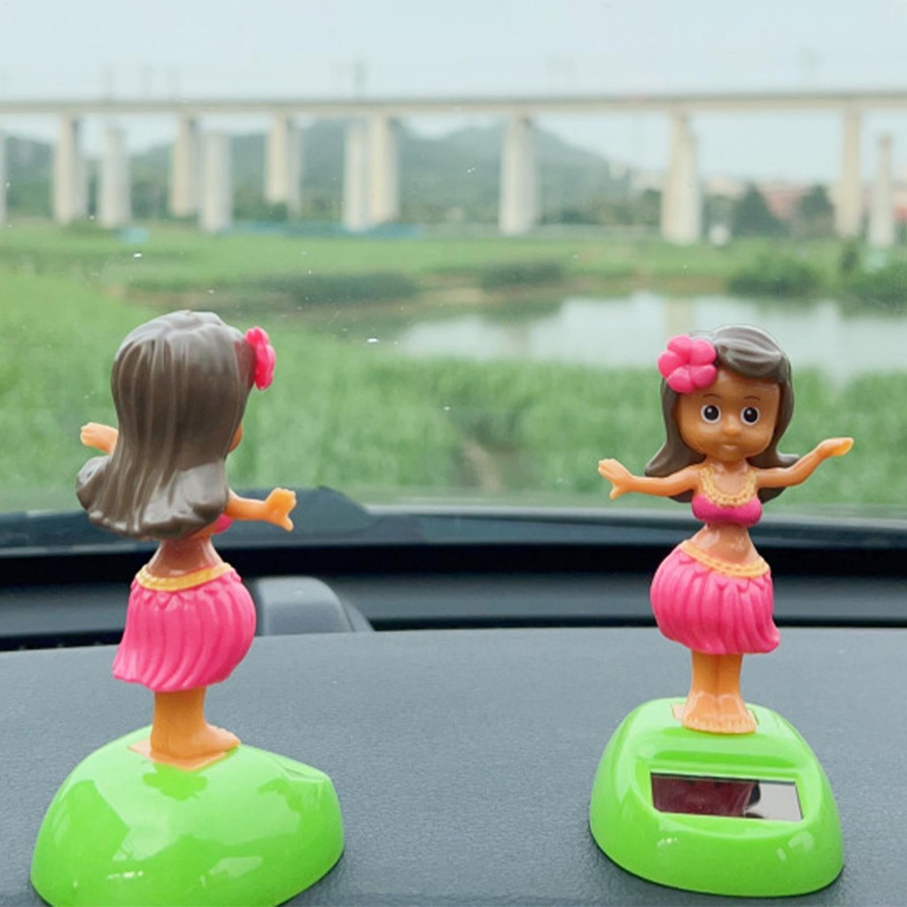 Bảng Điều Khiển Trang Trí Năng Lượng Mặt Trời Xoay Hawaii Cô Gái Xe Các Bức Tượng Nhỏ Chống Thấm Nước Ngộ nghĩnh Lắc Nhân Vật pomervn