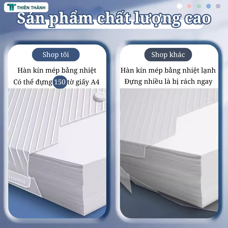 Túi Tài Liệu Trong Suốt Có Nút Bấm - Clear Bag A4 Nhựa PVC Bền, Chống Nước, Giúp Sắp Xếp Giấy Tờ Ngăn Nắp