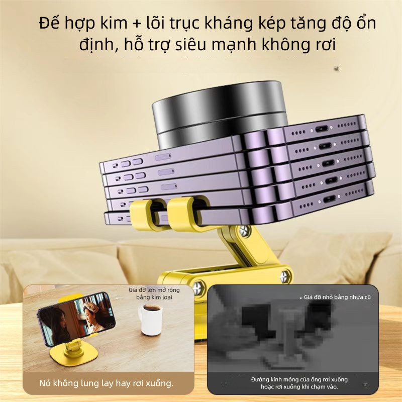 Mới Giá đỡ điện thoại iPhone, máy tính bảng iPad chân xoay 360 độ tiện lợi bằng hợp kim nhôm Macbox