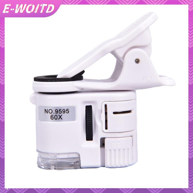E-WOITD Kính lúp điện thoại di động 60X Dụng cụ LED đa năng có kẹp Camera vi mô HNVN