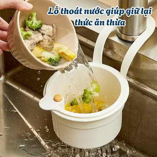 Rổ lọc rác,thức ăn thừa lỗ thoát nước nhấn đổ tiện lợi,giỏ treo bồn rửa chén bát có nắp nhấn tự động