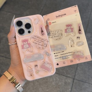 Ốp điện thoại cặp đôi nhãn dán 3D dễ thương cho iPhone 11 16 13 15 14 12 Pro Max Vỏ họa tiết sao băng không đều đơn giản INS Hàn Quốc Thiết kế mới Vỏ bảo vệ chống sốc
