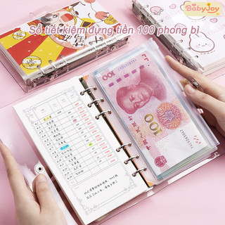 【BabyJoy】Sổ tiết kiệm đựng tiền 100 phong bì,Sổ tiết kiệm tiền mặt,sổ thử thách tiết kiệm,thể tái sử dụng