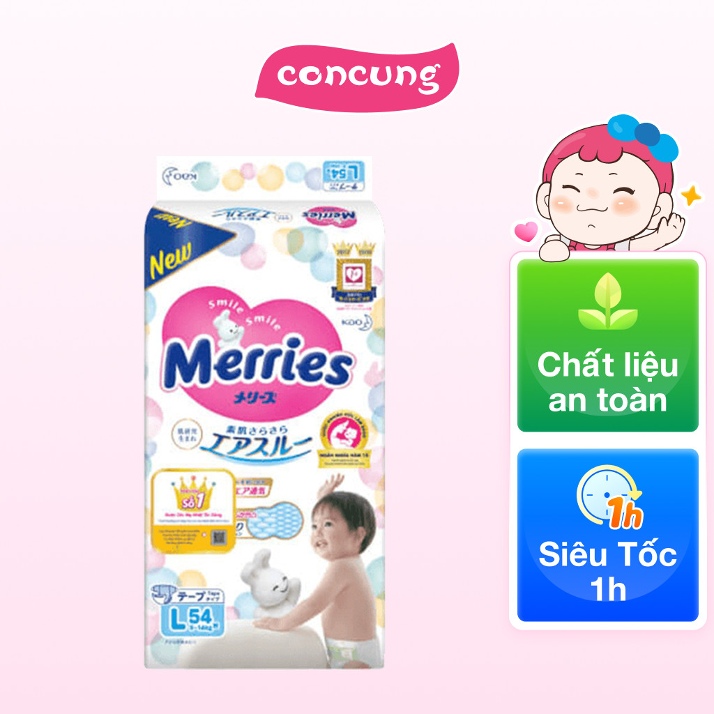 Tã dán Merries (L, 9-14kg, 54 miếng) | Shopee Việt Nam