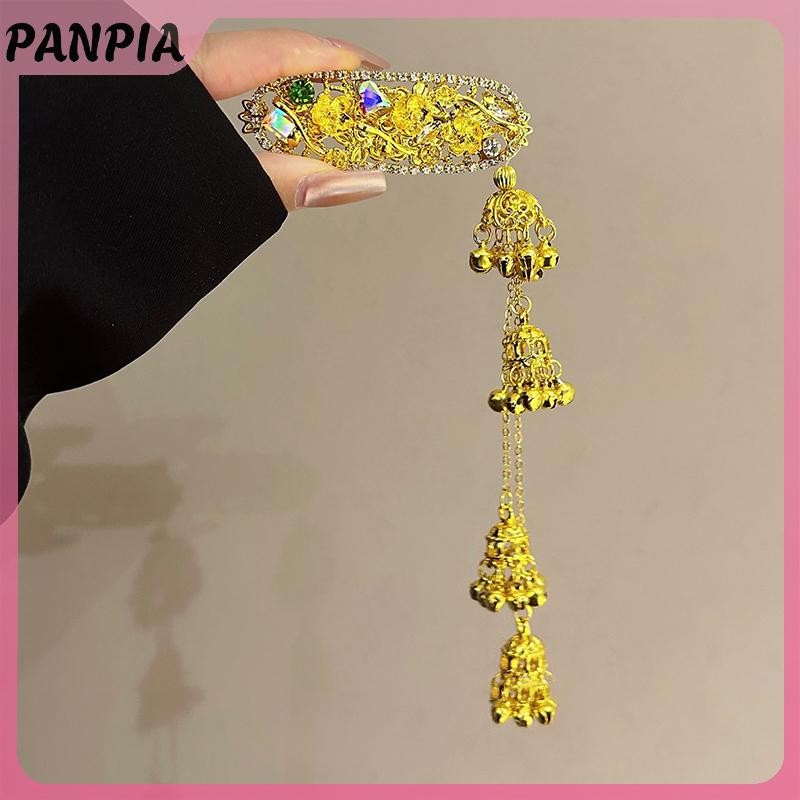 PANPIA-Long Xích Tua Rua Kẹp Tóc Cho Nữ Hoa Chuông Hình Kẹp Tóc Cô Dâu Cưới Dân Tộc Tóc Trang Sức