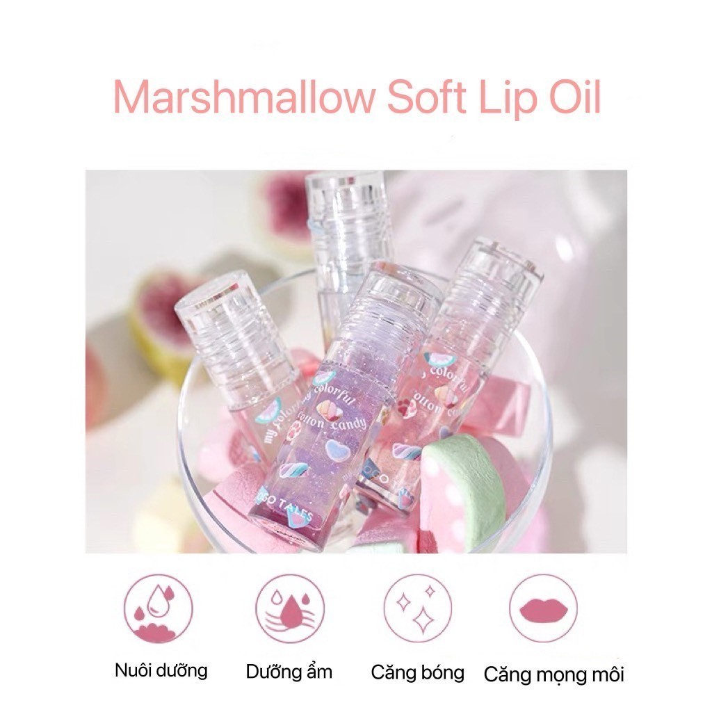 Son Bóng GOGO TALES GT394 Cho Môi Căng Mọng Marshmallow Soft Lip Oil