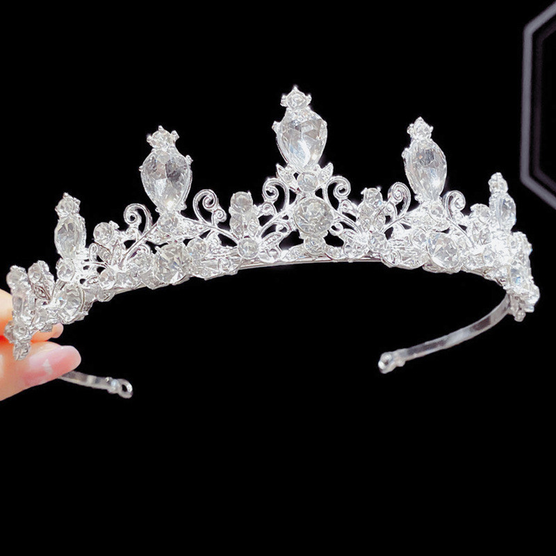 Nhà Máy Thời Trang 2023 Mới Nữ Bé Gái Màu Bạc Vương Miện Mũ Pha Lê Hàn Quốc Tiara Thời Trang Sinh Nhật Đầm Kim Cương Giả Vương Miện Phụ Kiện Tóc QrhYK