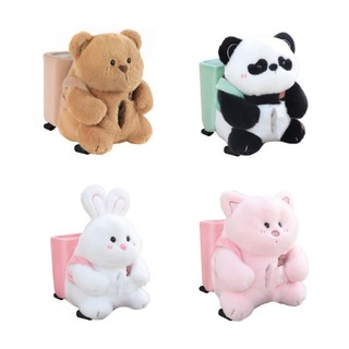 Com * Hộp đựng khăn giấy ô tô và thùng rác Hoạt hình Búp bê sang trọng Hộp đựng giấy tay vịn tự động