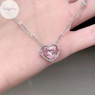 K2nightfee Pha Lê Zircon Trái Tim Mặt Dây Chuyền Vòng Cổ Y2K Hồng Trái Tim Nữ Thời Trang Thanh Lịch Xương Đòn Dây Chuyền Nữ Trang Sức Quà Tặng VN