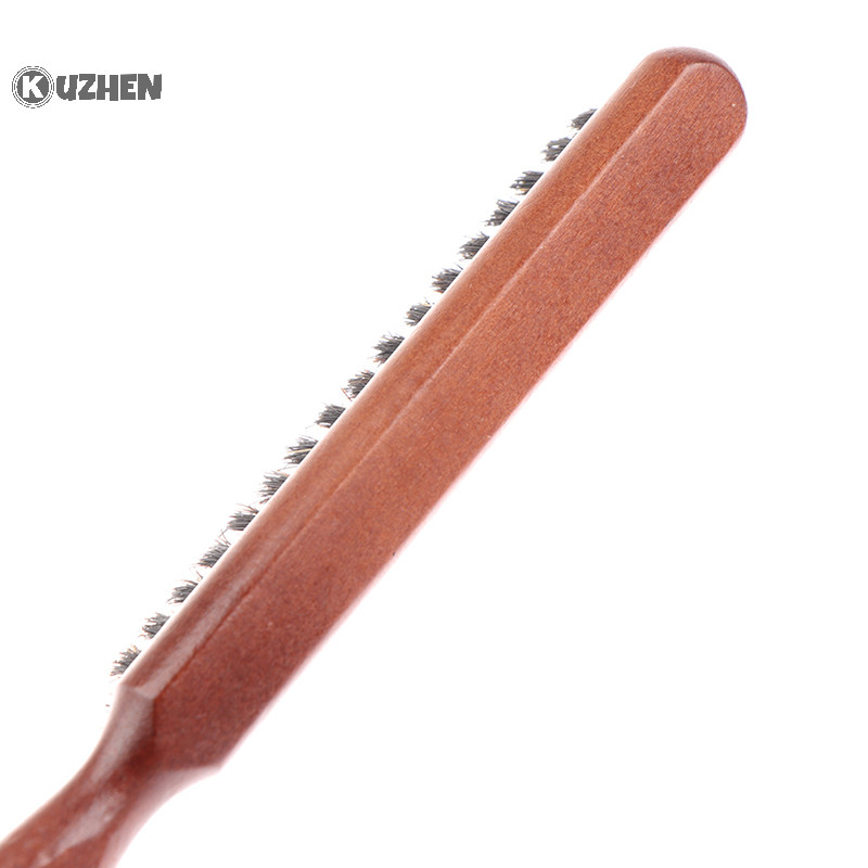 Kuzhen Salon Lược Chải Tóc Tay Cầm Lược Lưng Lông Boar Tự Nhiên HOT