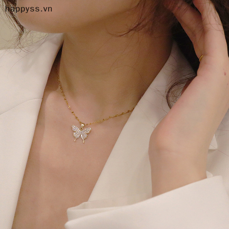 Hap Vòng cổ mặt dây chuyền vàng thời trang Hàn Quốc dành cho nữ dây chuyền cổ bằng thép không gỉ Trang sức nữ VN