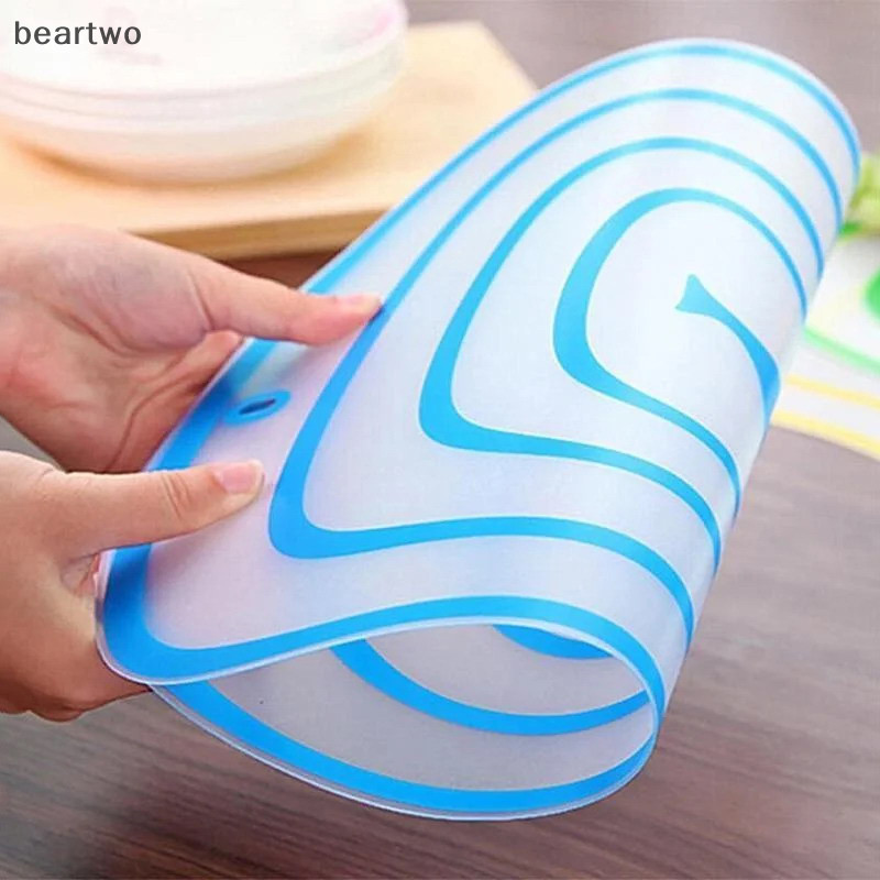 < Beartwo > Ba Kích Cỡ Dây Màu Nhà Bếp Chống Trơn Trượt Cắt Khối Công Cụ Linh Hoạt Trong Suốt Cutg Board Nhà Bếp PP Cutg Board Đẹp