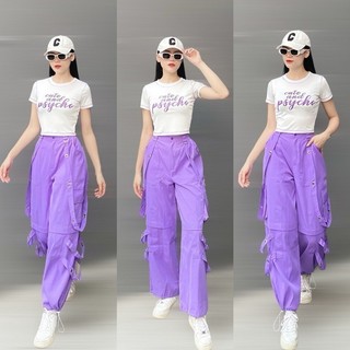 Quần thể thao kaki nữ túi hộp ống xuông mặc đi chơi dã ngoại , tập dân vũ , aerobic...(có  cả bộ )