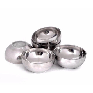 BỘ 10 CHÉN INOX CÁCH NHIỆT TRƠN 11cm - BỘ 10 CHÉN ĂN CƠM