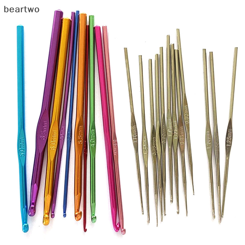 < Beartwo > 22 CÁI Móc Bộ Dụng Cụ Có Túi Bảo Quản Tay Cầm Mềm Móc Sợi Dệt Đan Bộ Dụng Cụ Dệt DIY Dụng Cụ Cầm Tay Đẹp