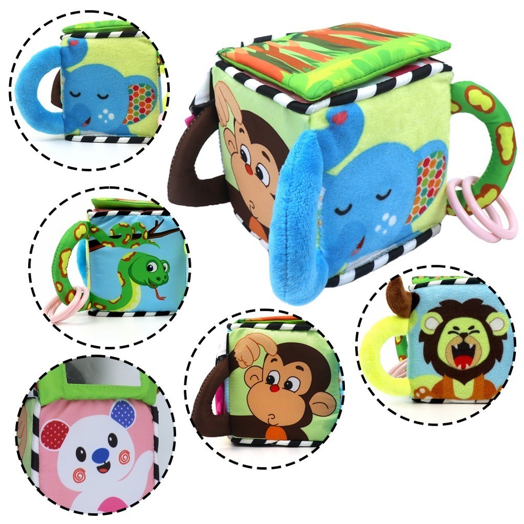 Đồ Chơi Montessori Khối Xúc Xắc Vải Luyện Kỹ Năng Nhiều Chủ Đề