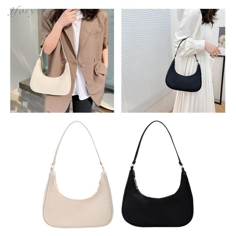 Túi đeo vai Jfory Nylon, Túi mua sắm công sở Satchels dung tích lớn Túi xách nữ Tote Bánh bao Bun