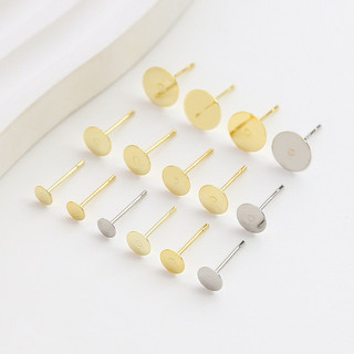 Đồng Clad Màu Vàng Bảo Quản Bông Tai Phẳng S925 Bạc Kim DIY Handmade Trang Sức Miếng Dán Bông Tai Phụ Kiện Chất Liệu