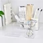 Hộp đựng bút AFTEROF, Hộp đựng bút Acrylic trong suốt, Dụng cụ sắp xếp máy tính để bàn 6 lưới Phân loại Bàn chải lưu trữ Nồi