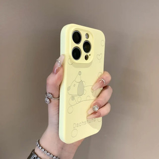 Ốp điện thoại silicon lỏng Luxury Line Dachshund cho iPhone15 Pro Max 14 13 12 11 Pro Max Vỏ bảo vệ camera chống sốc bao gồm mặt sau mềm